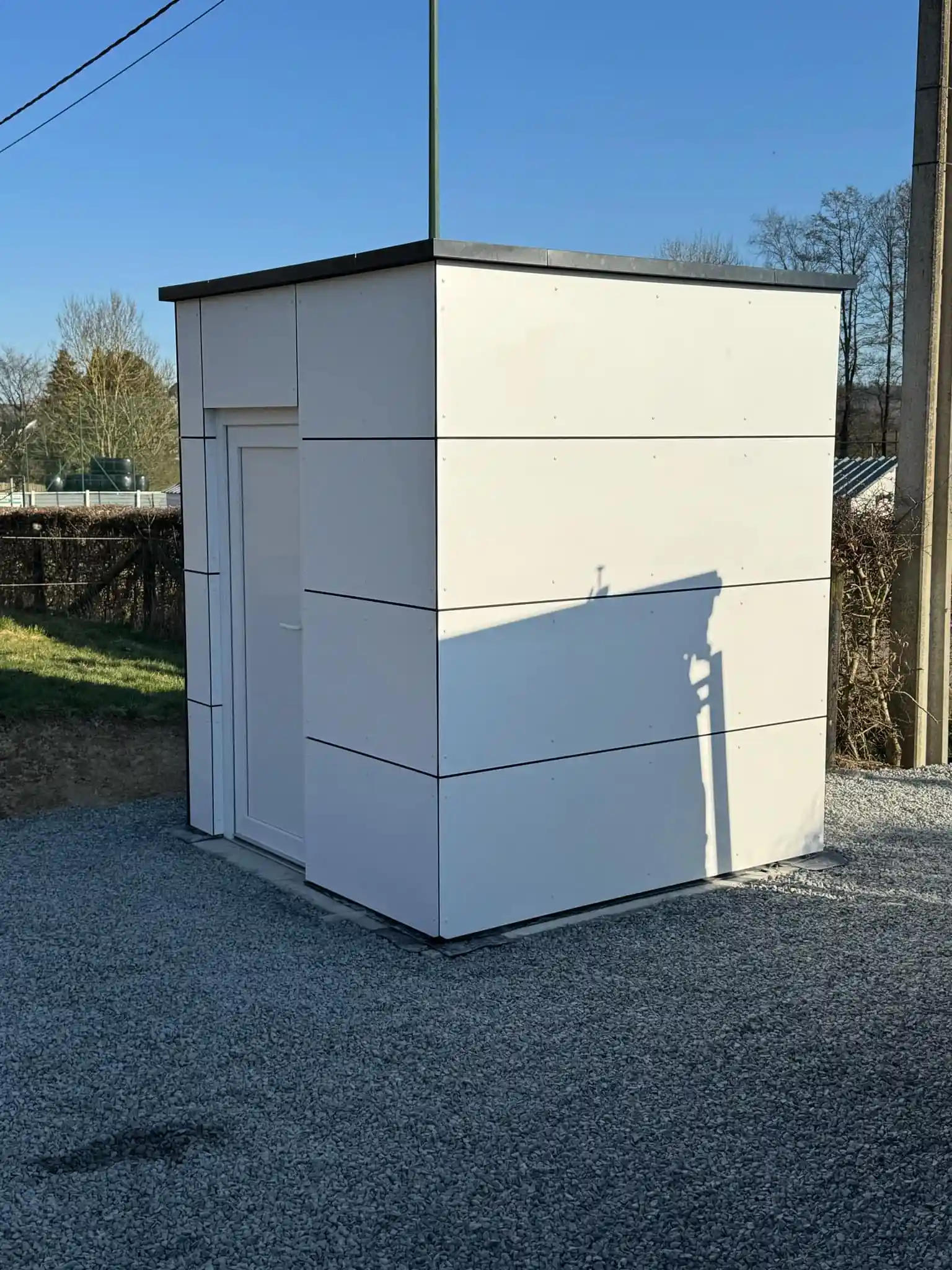 Local technique en ossature bois, réalisation AJM Menuiserie sur la Roche-en-Ardenne